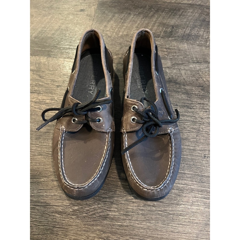 Sperry Mens Boat Shoes Authentic Original Leather Brown Size 7 M STS17987